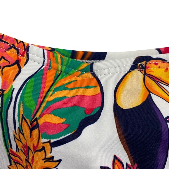 Mynah High Rise High Leg Cheeky Tropical Swim Bottoms Front Knot Detail Large - Picture 11 of 14